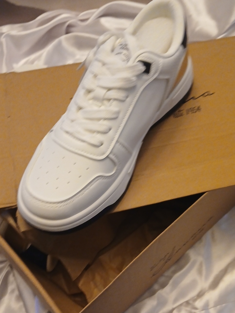 Brand New In Original Box Vintage Havana White Athletic Sneaker with Black Star